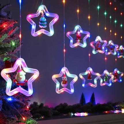 Window Lights Christmas LED Strip Garland – USB LED Curtain Lamp for Bedroom, Living Room & Window Decoration