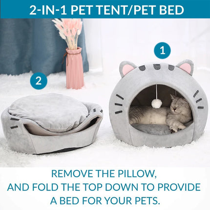 Super Soft Cat Cave Bed – Warm Cozy House for Cats & Small Dogs