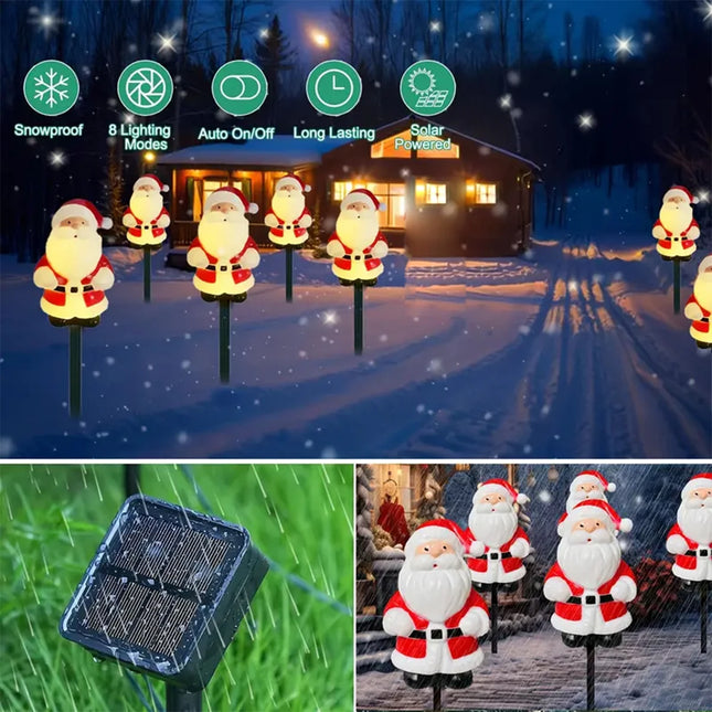 Solar Santa Pathway Lights 5Pcs Set 🎅✨