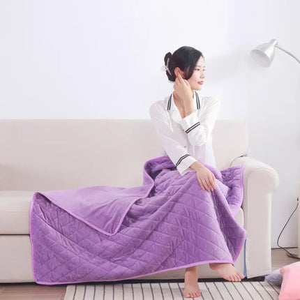 USB Electric Heating Blanket – 3-Level Fast-Heat Winter Shawl with Pocket