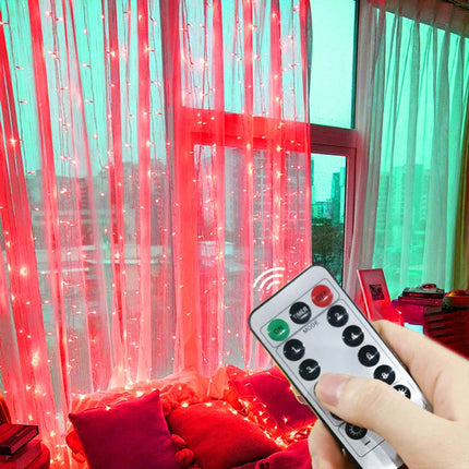 Window Lights 6x3M / 3x3M USB Curtain Garland – LED Fairy Festoon with Remote for Christmas & New Year Decoration