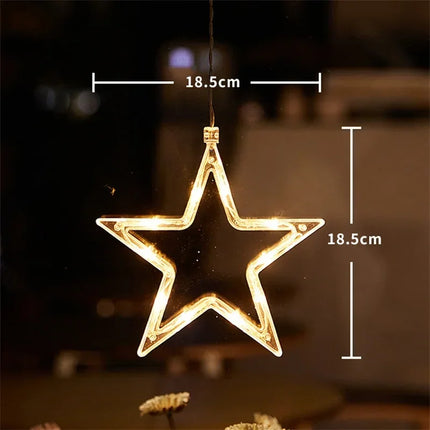 Window Lights Snowflake & Santa LED Ornaments – Christmas Fairy String Lamp for Home, Window & New Year Decoration