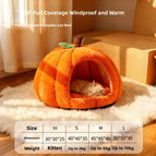 Size l - (recommended for small cats and dogs) adult cat size / Orange - cozy cuddle nest - short plush