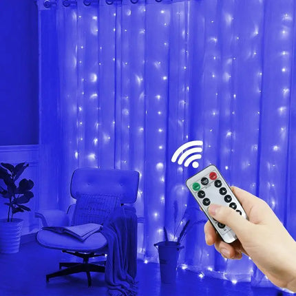 Window Lights 6x3M / 3x3M USB Curtain Garland – LED Fairy Festoon with Remote for Christmas & New Year Decoration
