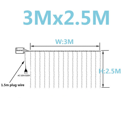 LED Icicle Fairy Lights – Outdoor Christmas Curtain Garland for Home & Parties