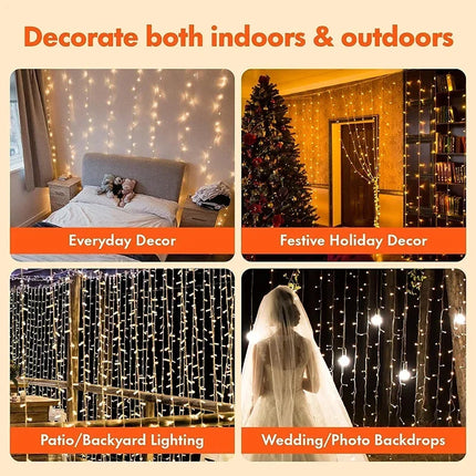 Magical LED curtain lights for cozy holiday and party décor! ✨🎄