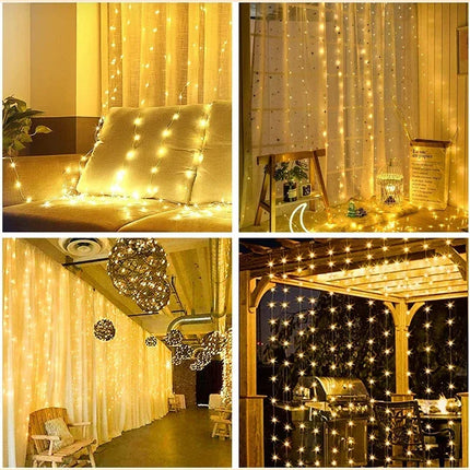 Magical LED curtain lights for cozy holiday and party décor! ✨🎄