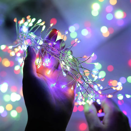 Sparkling firecracker LED lights with remote — perfect for Christmas, parties, and garden décor! ✨
