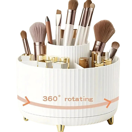 360° Rotating Makeup Organizer – Multi-Compartment Cosmetic Holder