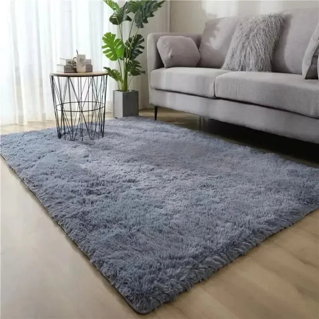 Gradient Plush Bedside Rug – Soft Non-Slip Carpet for Bedroom & Kids’ Room