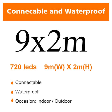 Window Lights 9x3/12x2m Christmas LED Icicle Curtain – Fairy String Garland for Home, Party, Garden & Wedding Decoration