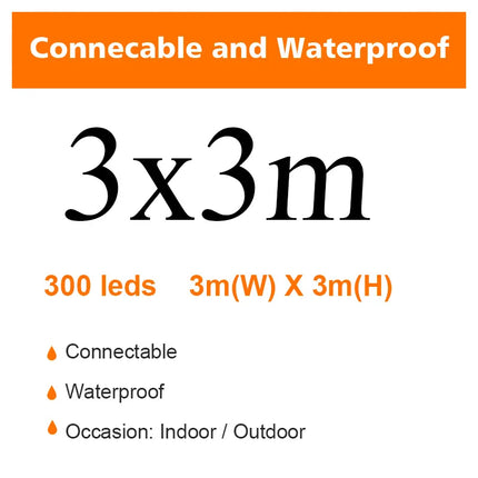 Window Lights 9x3/12x2m Christmas LED Icicle Curtain – Fairy String Garland for Home, Party, Garden & Wedding Decoration