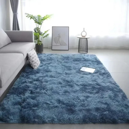 Gradient Plush Bedside Rug – Soft Non-Slip Carpet for Bedroom & Kids’ Room