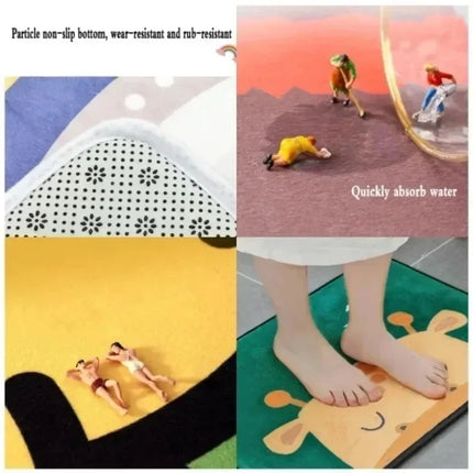 Merry Christmas Door Mat – Festive Printed Flannel Absorbent Floor Mat