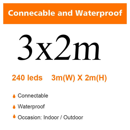 Window Lights 9x3/12x2m Christmas LED Icicle Curtain – Fairy String Garland for Home, Party, Garden & Wedding Decoration