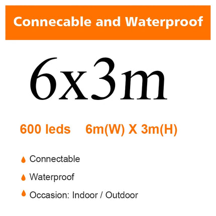 Window Lights 9x3/12x2m Christmas LED Icicle Curtain – Fairy String Garland for Home, Party, Garden & Wedding Decoration