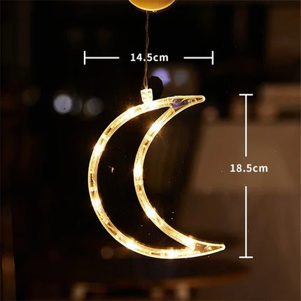 Window Lights Snowflake & Santa LED Ornaments – Christmas Fairy String Lamp for Home, Window & New Year Decoration