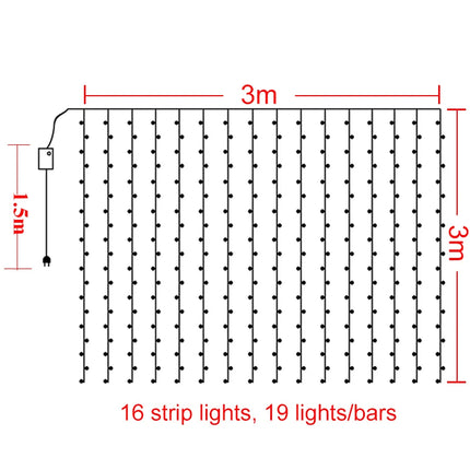 Window Lights 9x3/12x2m Christmas LED Icicle Curtain – Fairy String Garland for Home, Party, Garden & Wedding Decoration