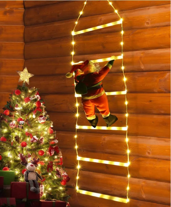 LED Santa Claus Climbing Ladder Light 3M