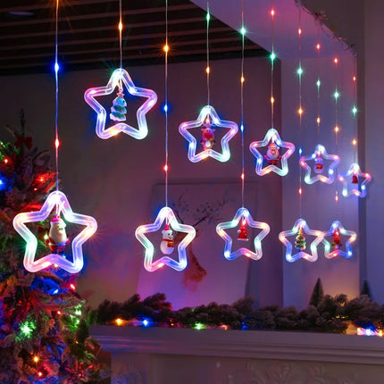 Window Lights Christmas LED Strip Garland – USB LED Curtain Lamp for Bedroom, Living Room & Window Decoration