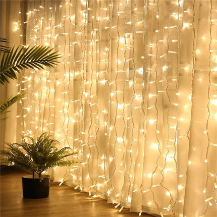 Window Lights 9x3/12x2m Christmas LED Icicle Curtain – Fairy String Garland for Home, Party, Garden & Wedding Decoration