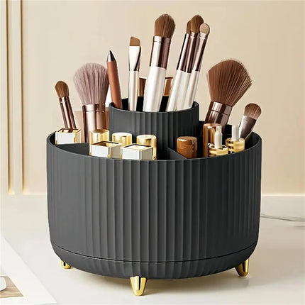 360° Rotating Makeup Organizer – Multi-Compartment Cosmetic Holder