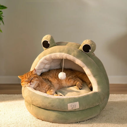 Cute Yurt Pet Nest – Semi-Closed Warm House for Cats & Small Dogs