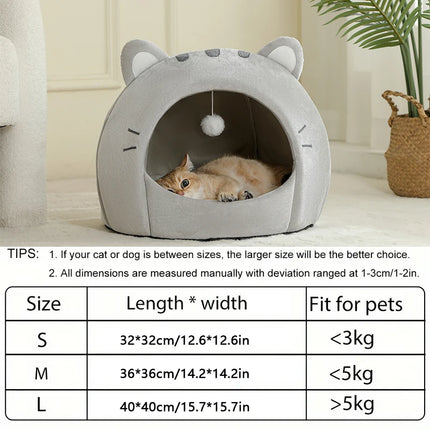 Super Soft Cat Cave Bed – Warm Cozy House for Cats & Small Dogs