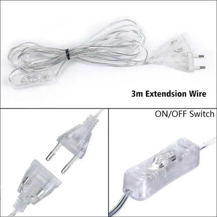 Window Lights 9x3/12x2m Christmas LED Icicle Curtain – Fairy String Garland for Home, Party, Garden & Wedding Decoration