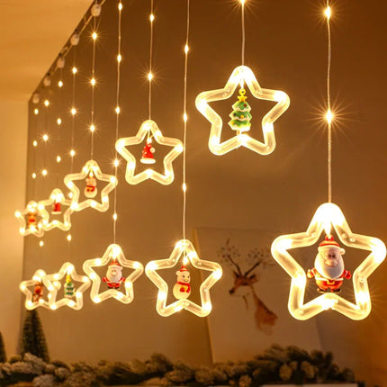 Window Lights Christmas LED Strip Garland – USB LED Curtain Lamp for Bedroom, Living Room & Window Decoration
