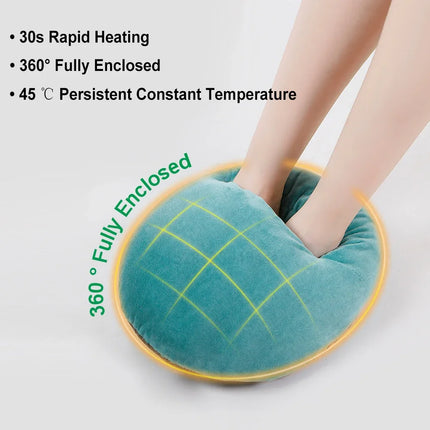 USB Electric Heated Foot Warmer – Soft Flannel Heating Pad for Winter