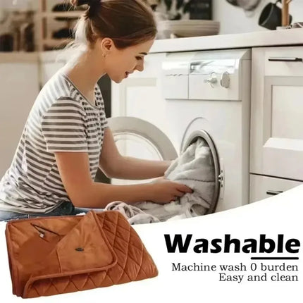 USB Electric Heating Blanket – 3-Level Fast-Heat Winter Shawl with Pocket