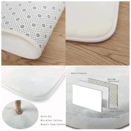 Merry Christmas Door Mat – Festive Printed Flannel Absorbent Floor Mat