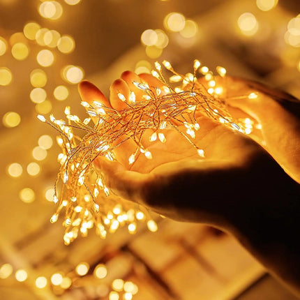 Sparkling firecracker LED lights with remote — perfect for Christmas, parties, and garden décor! ✨