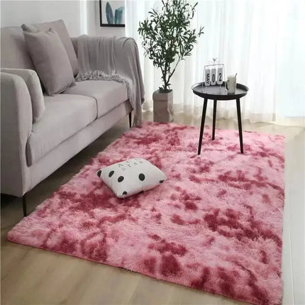 Gradient Plush Bedside Rug – Soft Non-Slip Carpet for Bedroom & Kids’ Room
