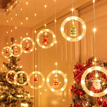Window Lights Christmas LED Strip Garland – USB LED Curtain Lamp for Bedroom, Living Room & Window Decoration