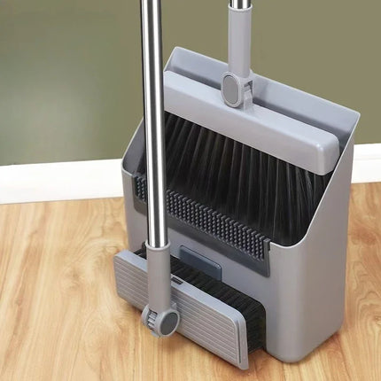 3-in-1 Foldable Broom Set – Soft Bristle Non-Stick Broom & Dustpan